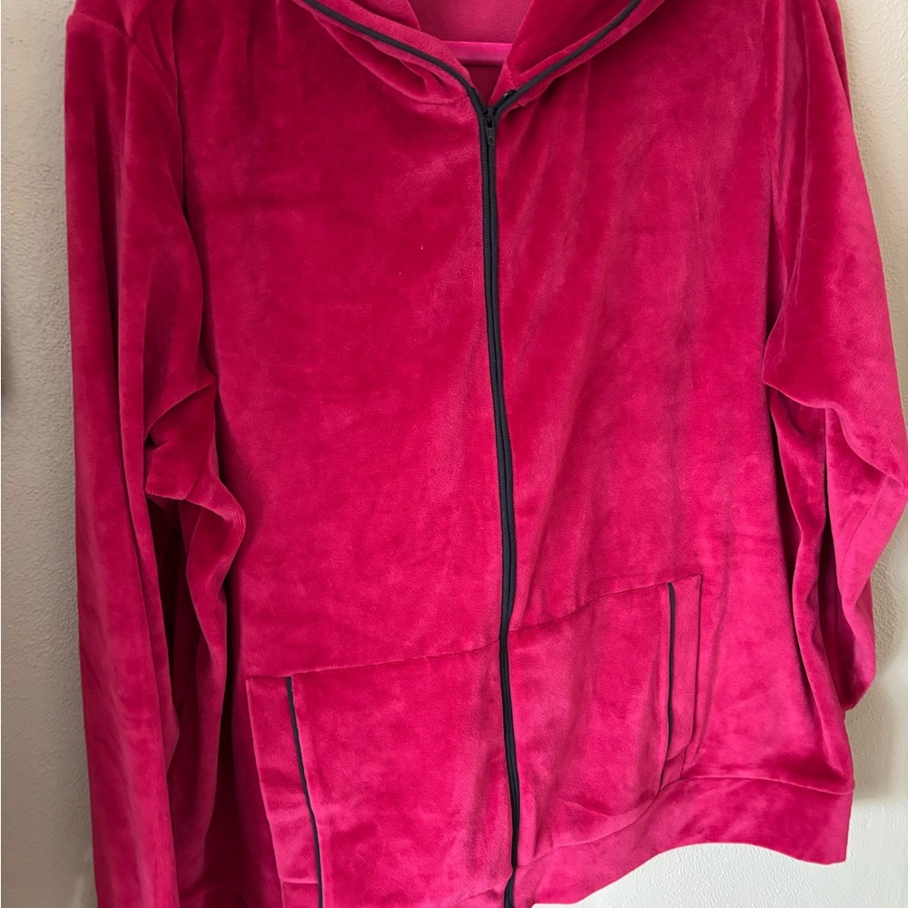 Size 1X jogging set stretch soft velour Sports Savvy 2 piece